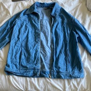 Denim jacket with bedazzled lining, Size 1X